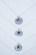 CHAKRA CRYSTAL SILVER NECKLACE