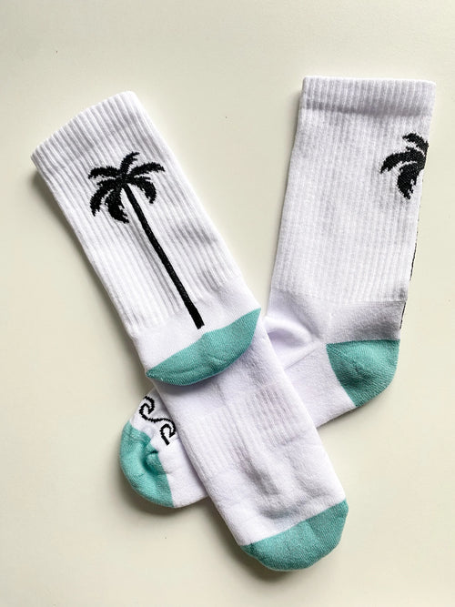 PALM SOCKS BLUE