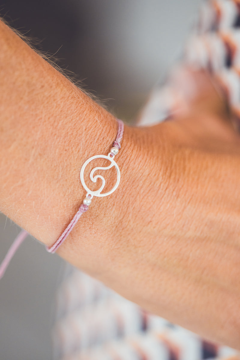 SILVER CIRCLE WAVE BRACELET