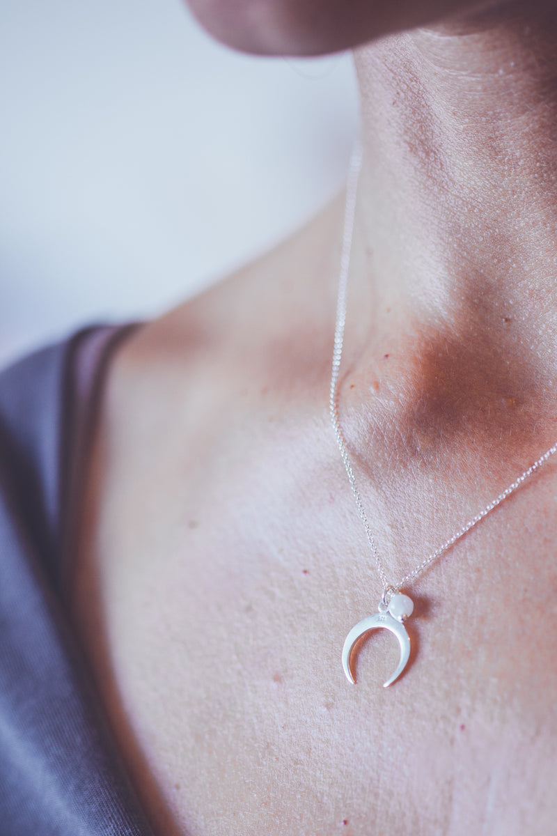 SILVER MOON NECKLACE