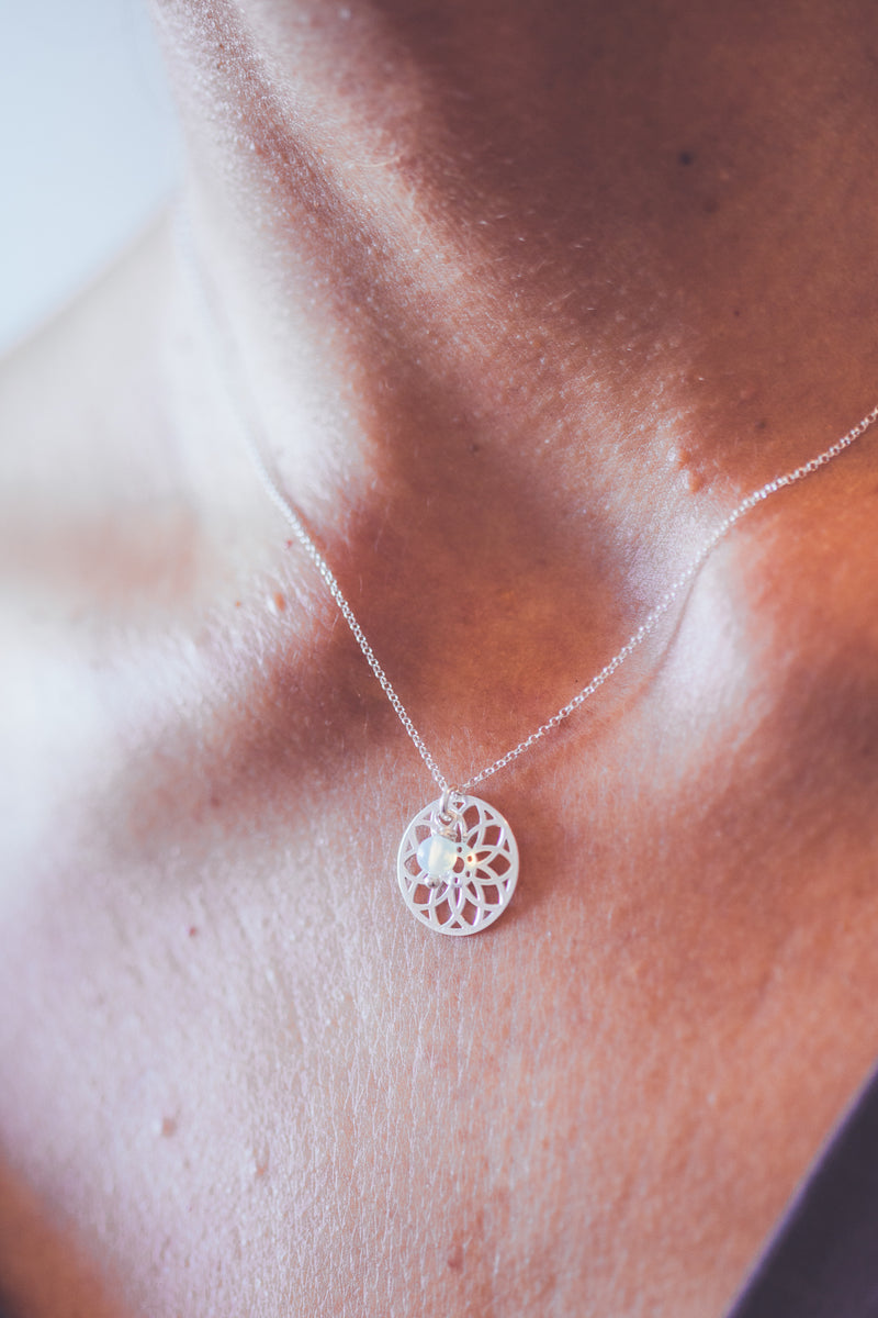 SILVER MANDALA NECKLACE