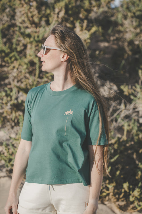 WOMEN ORGANIC PALM CROP T-SHIRT