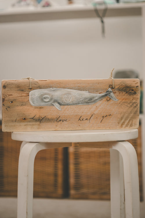 HEART CHAKRA WHALE WOOD ART