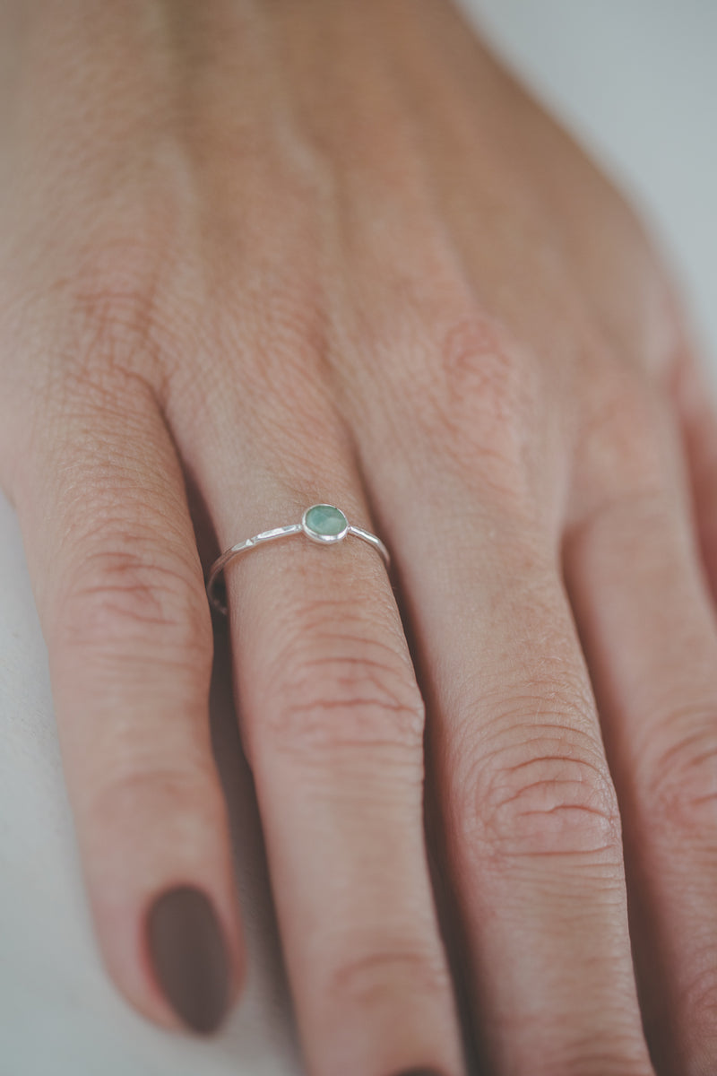 AMAZONITE SILVER SMALL RING
