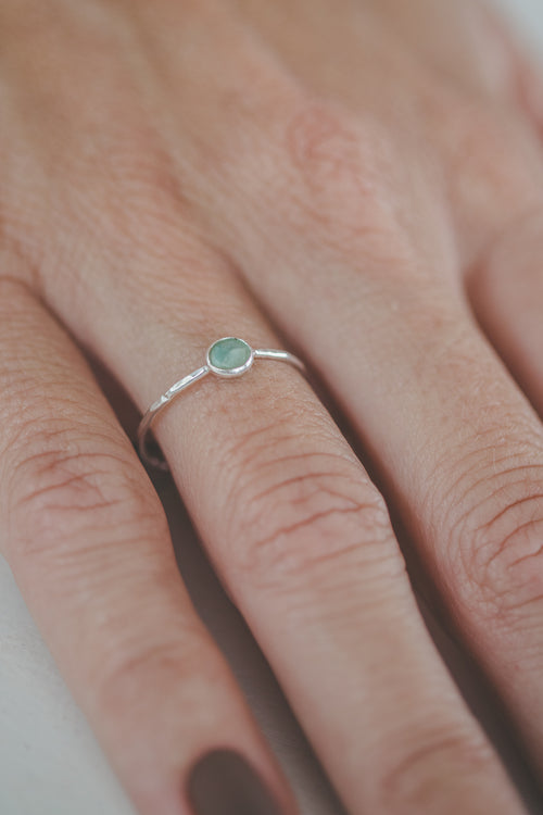 AMAZONITE SILVER SMALL RING