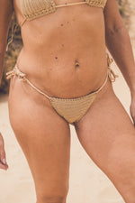 CROCHET TYED BIKINI BOTTOM GOLD