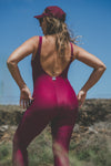 PURPLE SHINY JUMPSUIT