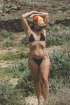 CROCHET TYED BIKINI BOTTOM CHOCOLATE