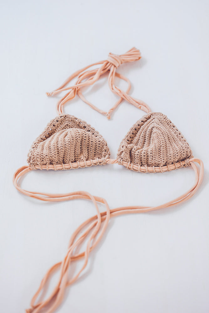 CROCHET BIKINI TOP GOLD