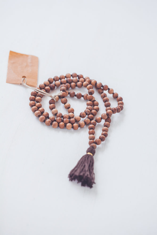 SANDALWOOD BROWN MALA NECKLACE