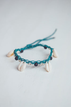 SHELLS MACRAME ANKLET