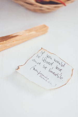 PALO SANTO WITH THE SECRET MESSAGE