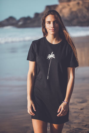 WOMEN ORGANIC PALM T-SHIRT DRESS